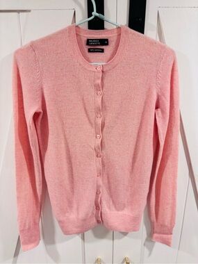 Galeries Lafayette Pink Cashmere Button-Front Cardigan